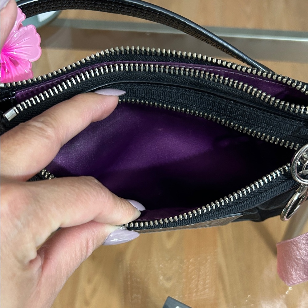 Coach Poppy Vintage Black Mini Shoulder Bag - Picture 9 of 11